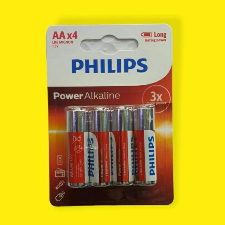 ราคาและรีวิว( ถ่าน AA PHILIPS Power Alkaline 1.5V ) เเบบ 4 ก้อน