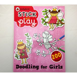 Ladybird Stick and Play_Doodling for Girls สมุดสติ๊กเกอร์ และวาดรูป ระบายสีเล่น สมุดกิจกรรม