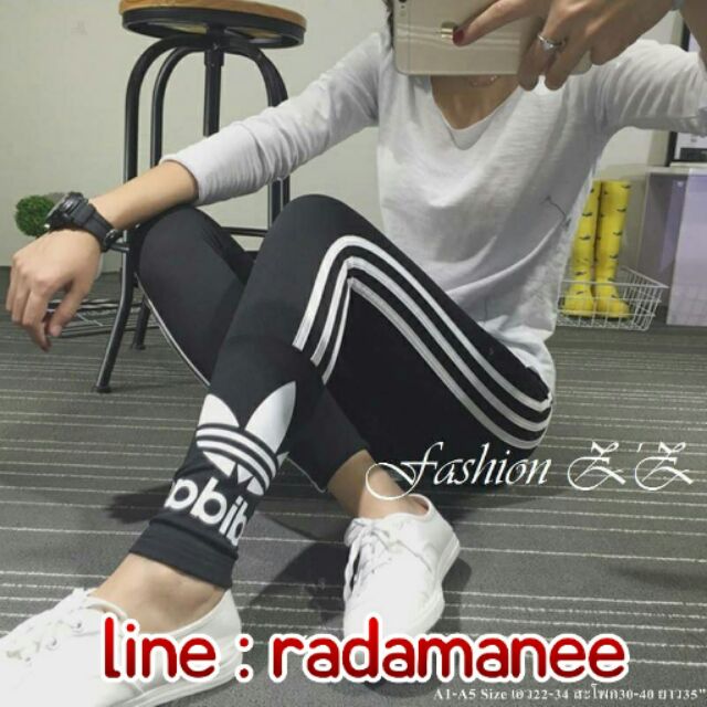 Adidas 3 stripe trefoil leggings best sale