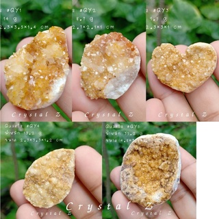 ควอตซ์  Quartz 🌈 ผลึกควอทซ์ ผลึกซิทริน citrine #cluster ตัดทรงกลมแบน ทรงหัวใจ ผลึกสีเหลือง คริสตัลธรรมชาติ