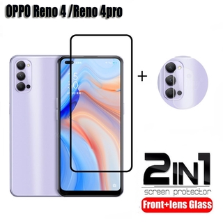2IN1 OPPO Reno4 Pro Reno4 5G Reno3 Reno3 Pro Full Screen Protective Tempered Glass Lens protection