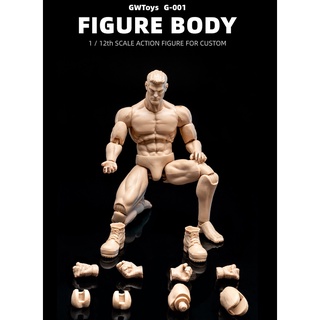 สินค้า โมเดลตุ๊กตาฟิกเกอร์ 1/12 GWToys G001 Male Soldier Body Muscular Body พร้อมหัว