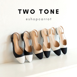 ภาพหน้าปกสินค้าSHOPCARROT_STORE : TWO TONE รองเท้ารัดส้นผู้หญิงส้นเตี้ย ซึ่งคุณอาจชอบราคาและรีวิวของสินค้านี้