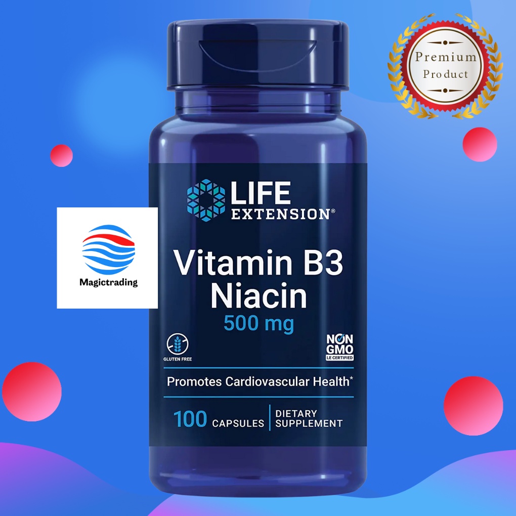Life Extension Vitamin B3 Niacin 500 mg / 100 Capsules Shopee Thailand