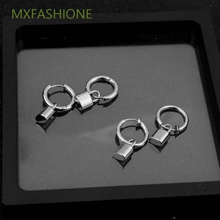 สินค้า MXFASHIONE Trendy Stud Earring Punk Ear Clip Padlock Earrings Women Cool Style Men Personality Hop Hip Simple Stainless Steel