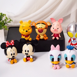 ป้ายท็อปเปอร์ ลายการ์ตูน Disney Winnie The Pooh Mickey Minnie Daisy สําหรับตกแต่งเค้กวันเกิดเด็ก