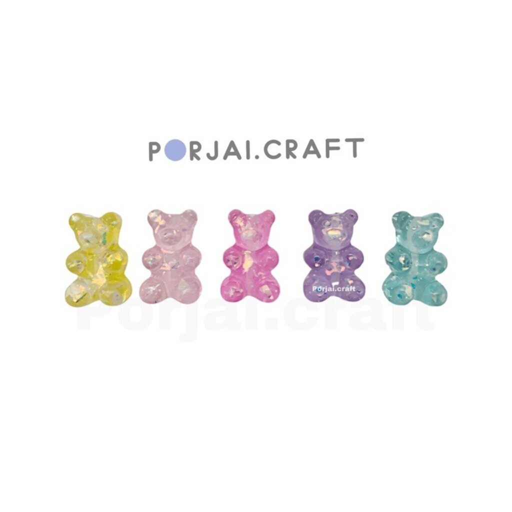 ภาพหน้าปกสินค้าลูกปัดหมี Jelly Bear Beads 17mm
