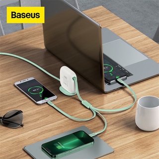 Baseus 3 in 1 สายชาร์จ USB Type C 100W 13 ชาร์จเร็ว สําหรับ Macbook Samsung Xiaomi