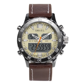 SMAEL Sport Watches Waterproof Genuine Dual Display Quartz WristwatchesCool Man Clock Fashion Smart Digital Watch LED Me