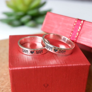 Set แหวนคู่รักสองวง เงินแท้รุ่นมาตรฐาน หน้ากว้าง 4 มิลลิเมตร หนา 1.2 มิลลิเมตร (กดสั่ง 1 ครั้ง ได้แหวน 2 วง) (RB1-RB1)