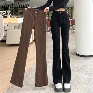 DaDulove💕 New Korean Version Ins High Waist Jeans Niche Loose Flared Pants Fashion plus Size Womens Clothing