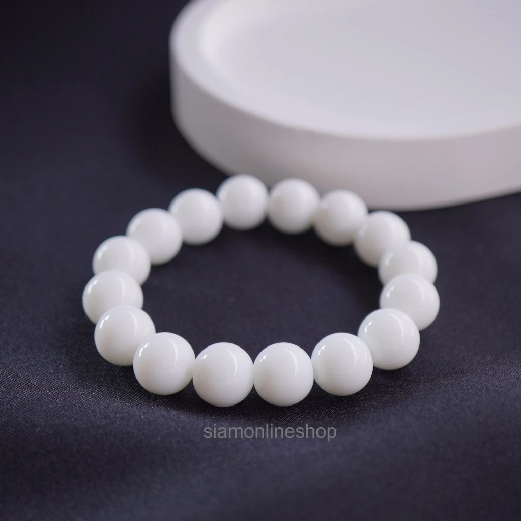 OPAL หินโอปอลสีขาว เลือกขนาดเม็ดหินได้ ( 4-12 มม. ) สร้อยข้อมือหินแท้ https://wayoza.com