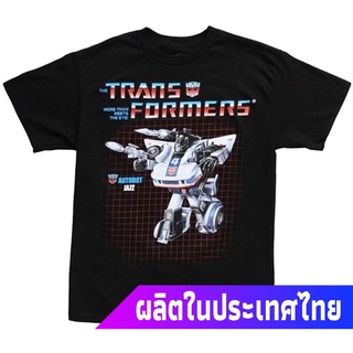 ภาพยนตร์อเมริกัน หม้อแปลงไฟฟ้า Transformers Jazz G1 T-Shirt T-Shirtคอกลม แฟชั่น  ผ้าฝ้ายแท้ เสื้อยืด cotton100%