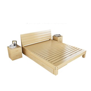 BAIERDI MALL BED เตียงคู่ เตียงเด็ก เตียงผู้ใหญ่ เตียงเดี่ยว เตียงไม้สนที่เรียบง่ายหรูหราเตียงไม้เตียงไม้ เตียงนอนเด็ก
