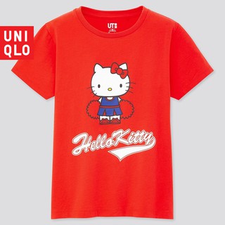 UNIQLO เสื้อยืด ลาย Hello Kitty (สินค้าใหม่ พร้อมป้าย บรรจุในห่อ) ของแท้ เสื้อผ้าเด็กผู้หญิง