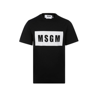 Msgm เสื้อยืดคอกลม แขนสั้น พิมพ์ลายโลโก้ตัวอักษร ลําลอง สําหรับผู้ชาย