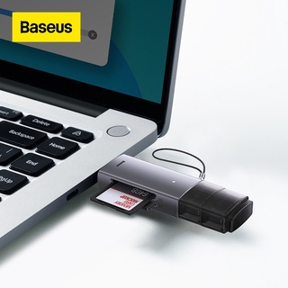 Baseus เครื่องอ่านการ์ด USB Type-C เป็น SD TF พร้อมไฟแสดงสถานะ USB3.0 ความจุเยอะ 2TB สําหรับกล้อง แท็บเล็ต Windows Linux Samsung S21