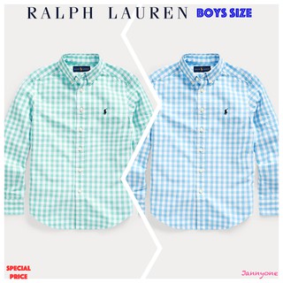 สินค้า RALPH LAUREN GINGHAM COTTON-BLEND SHIRT ( BOYS SIZE 8-20 YEARS )