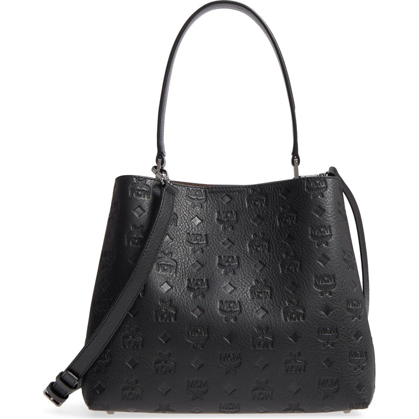 MCM Sarah Leather Convertible Hobo Black Shopee Thailand