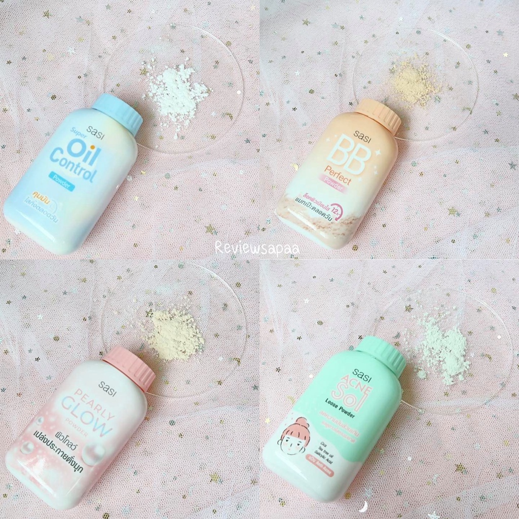 ภาพสินค้าถูก/แท้/ส่งฟรี แป้ง Sasi แป้งศศิ แป้งฝุ่นศศิ แป้งฝุ่น Super Oil Control Acne Sol BB Perfect Pearly Glow Sun Cool คุมมัน จากร้าน lovelove_may บน Shopee ภาพที่ 6