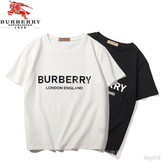 เสื้อยืดคอกลม แขนสั้น ผ้าฝ้าย พิมพ์ลาย Burberry สไตล์สตรีท สําหรับผู้ชาย และผู้หญิง