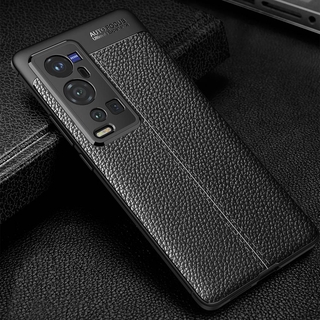 Vivo X60 Pro Plus 5G Casing Matte Soft TPU Case Vivo X60 Pro+ 5G Litchi Texture Shockproof Silicone Back Cover