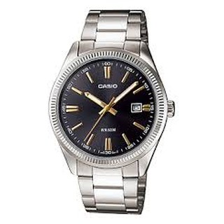 สินค้า Casio นาฬิกาข้อมือผู้ชาย   สีเงิน/หน้าปัดดำ สายสเเตนเลส รุ่น MTP-1302D-1A2VDF,MTP-1302D-1A2,MTP-1302D