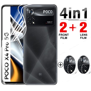 4in1 Xiaomi Poco X4 Pro 5G Screen Protector for Hydrogel Film Xiaomi Poco X4Pro 5G Protective Film Security Non-Glass