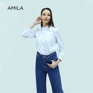 AMILA Blouse AM-B799 Cotton เชิตติ้ง แขนยาว IGPU21-7