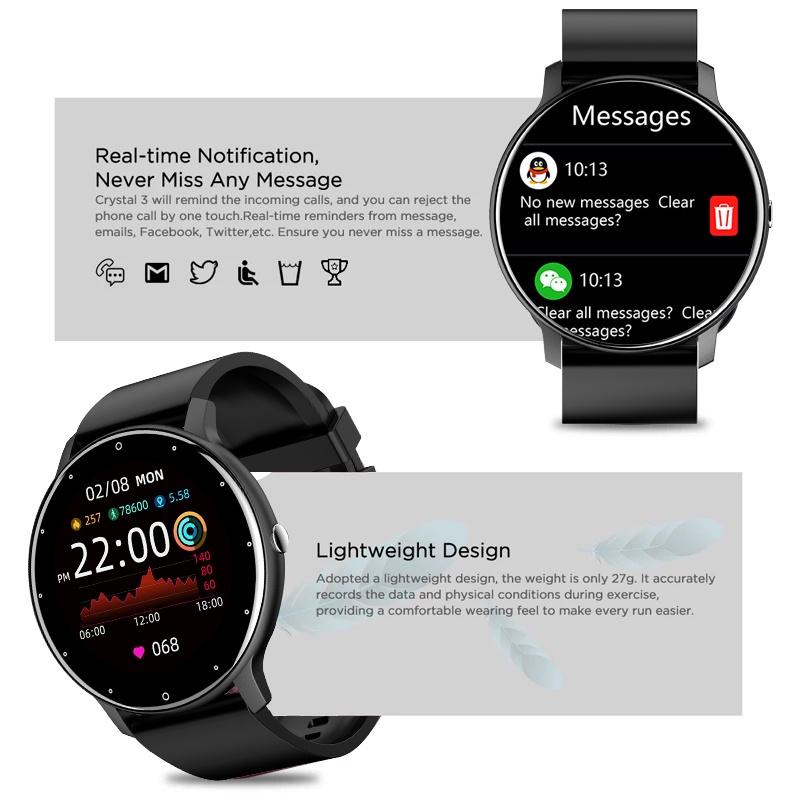 ภาพหน้าปกสินค้าBD พร้อมส่งจากไทย ของแท้100% นาฬิกาสมาร์ท ภาษาไทย Smart Watch สัมผัสได้เต็มจอ โทรออกรับสาย ออกกำลังกายได้ กันน้ำ จากร้าน bd_electronicstore บน Shopee