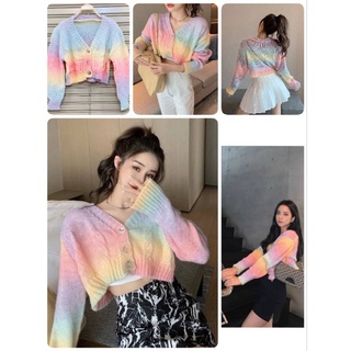 Rainbow TOP เสื้อคลุม ไหมพรม #Rainbowค 📌ฟรีไซส์👉 อก 42-46”ยาว 16” 👉รายละเอียดอื่น เลื่อนดูใต้โพส👇 (เลื่อนให้สุด)👇