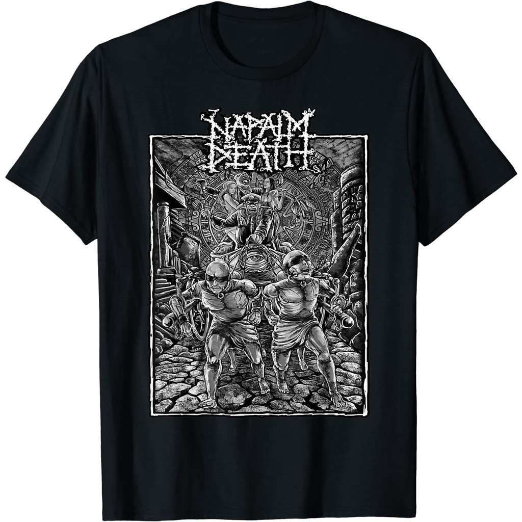 คอลูกเรือเสื้อยืดคอกลมเสื้อยืดแขนสั้น-คอกลม-ผ้าฝ้าย-ลาย-napalm-death-แฟชั่นฤดูร้อนผ้าฝ้ายแท้