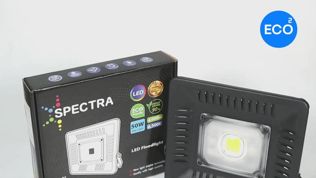 ยกลัง-20-ชิ้น-spectra-โคมไฟฟลัดไลท์-โคมไฟสปอร์ตไลท์-led-floodlight-ขนาด-50w-แสงสีเหลือง-3000k-แสงสีขาว-6500k