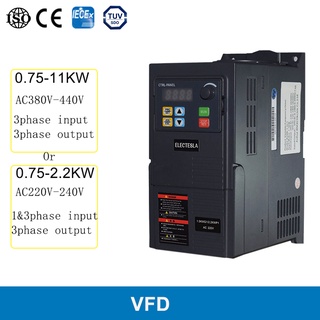 ไดรเวอร์ควบคุมความถี่ 380V AC 2hp 3hp 4hp 0.75-11KW ES-F300 เฟสเดียว สามเฟส 220V VFD