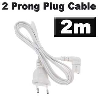 สายไฟ AC 2 Prong สีขาว ยาว 2M 2 Prong Plug to IEC320 C7 Figure 8 Angle Power Extension Cable Cord for LED TV. 2Pin 2 pin