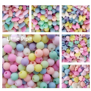 Pastel Matte Beads ลูกปัด สีพาสเทล​ ลูกปัดดาว​ หัวใจ​ โบว์​ กลม 0.6 0.8 ทรงรี เนื้อด้าน สำหรับร้อยลูกปัด​ DIY