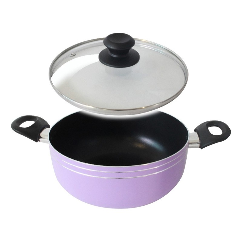 หม้ออลูมิเนียม-2-หู-สีม่วง-24-cm-ซื้อ-2-ในราคาสุดคุ้ม