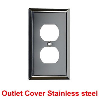 ภาพขนาดย่อของภาพหน้าปกสินค้าฝาปลั๊กผนัง Outlet Cover stainless steel US standard แบบ 2 ช่อง / ร้าน All Cable จากร้าน surachai0338 บน Shopee