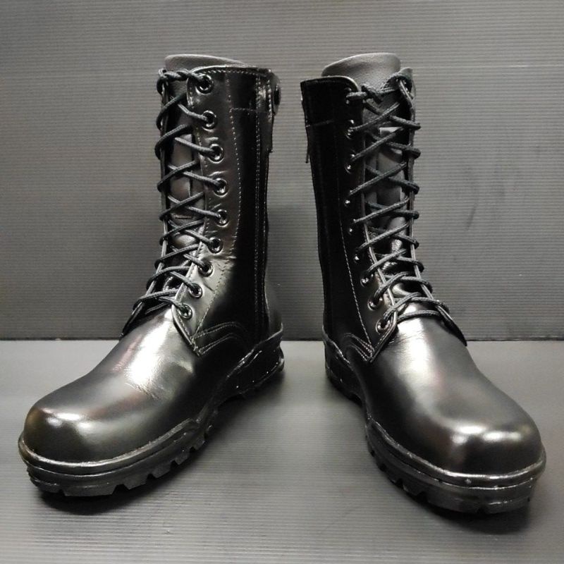 combat-boots-รองเท้าทางการทหารตำรวจ-รองเท้าคอมแบท-สูงสิบนิ้วแบบซิปข้าง-เก้ารู-หนังแท้ใส่สบายไม่ปวดเท้า
