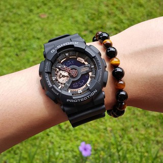 นาฬิกา Casio G-SHOCK GA-110RG-1A แท้กีฬากันน้ำสีดำและสีขาวกุหลาบทองนาฬิกาแฟชั่นชาย