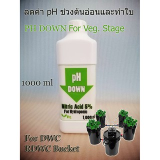 (ช่วงทำใบ)PH DOWN ชนิดกรดไนตริก 5% HNO3 น้ำยาปรับลดค่า pH