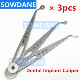 3pcs Dental Implant Caliper Adjustable Positioning Planning Ruler Interdental Measuring Rulers Implant Diagnosis Ruler