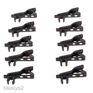 [BLESIYA2] 10Pack Mini Microphone Holder Lapel Tie Clip Hook for 8mm Dia Lavalier Mic