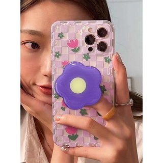 เคสโทรศัพท์ไอโฟน(iphone)ลาย ดอกไม้ พร้อม ตัวช่วยถือสมาร์ทโฟน