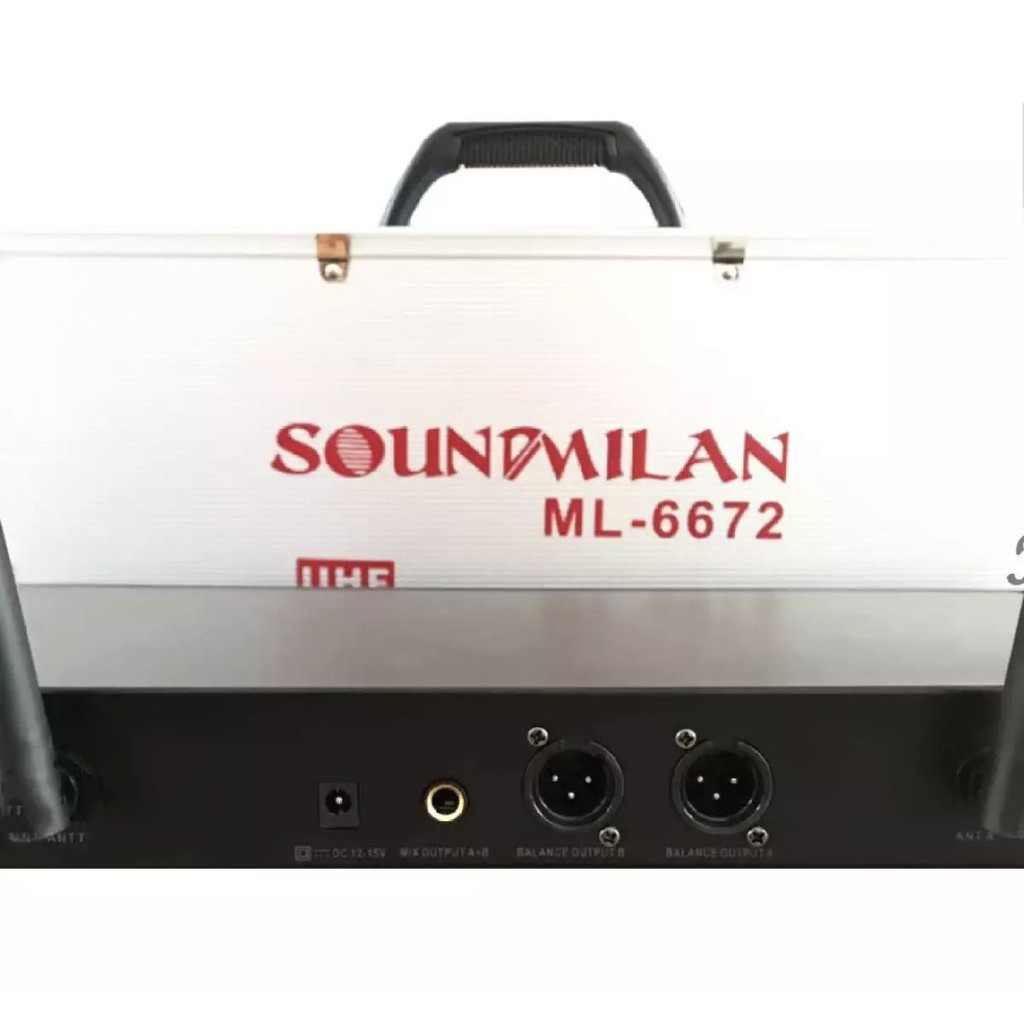 soundmilan-ไมค์โครโฟนไร้สาย-ไมค์ลอยคู่-ระบบ-uhf-wireless-microphone-รุ่น-ml-6672-ฟรี-ยางกันกระแทกไมค์และ-กระเป๋าเก็บไมค์