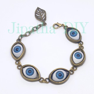 สร้อยข้อมือ แฟชั่น ลายดวงตา อีวิลอาย evil eye ดวงตาสวรรค์ ดวงตาปีศาจ มีให้เลือก 4 สี แดง ม่วง เขียว ฟ้า