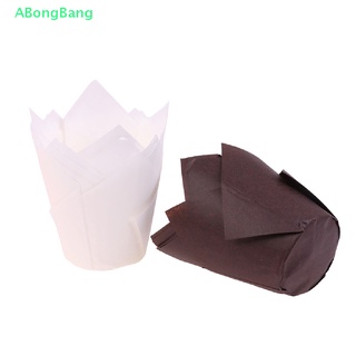 Abongbang ถ้วยกระดาษ ลายดอกทิวลิป มัฟฟิน 50 ชิ้น