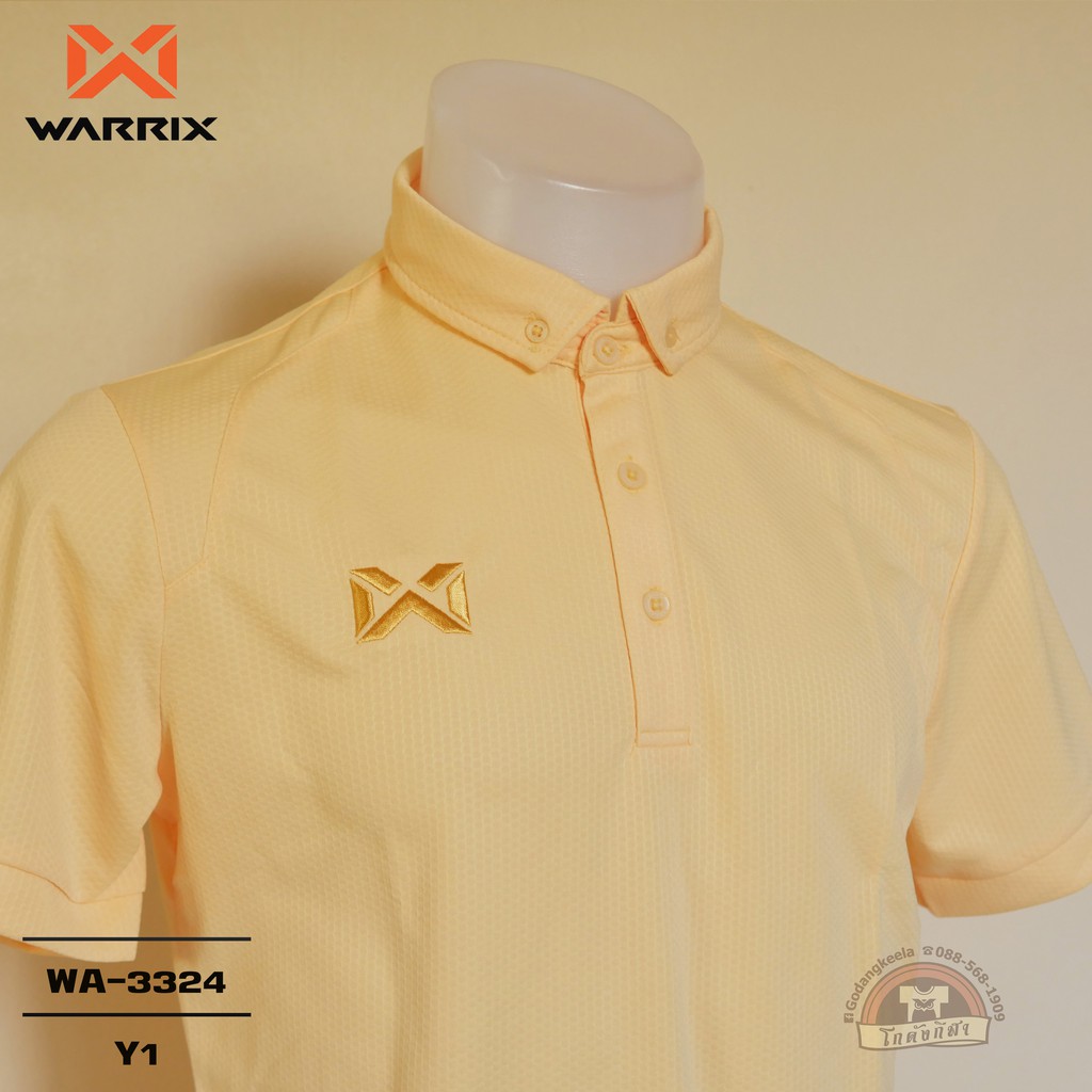 warrix-เสื้อโปโล-รุ่น-bubble-wa-3324-wa-pla024-สีเหลืองพาสเทล-y1-วาริกซ์-วอริกซ์-ของแท้-100