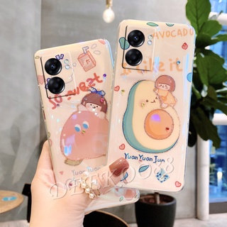 ใหม่ เคสโทรศัพท์มือถือนิ่ม OPPO A57 A76 A96 4G A77 5G 2022 New Phone Cell Case Lovely Cartoon Avocado Peach Rhinestone Handphone Casing Bling Glitter Softcase Back Cover OPPOA57 OPPOA77