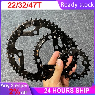 BUCKLOS 104BCD Triple ห่วงโซ่22/32/44T 3X9S MTB Chainring ชุด104/64BCD จานหน้าจักรยานเสือภูเขาอุปกรณ์รถจักรยาน